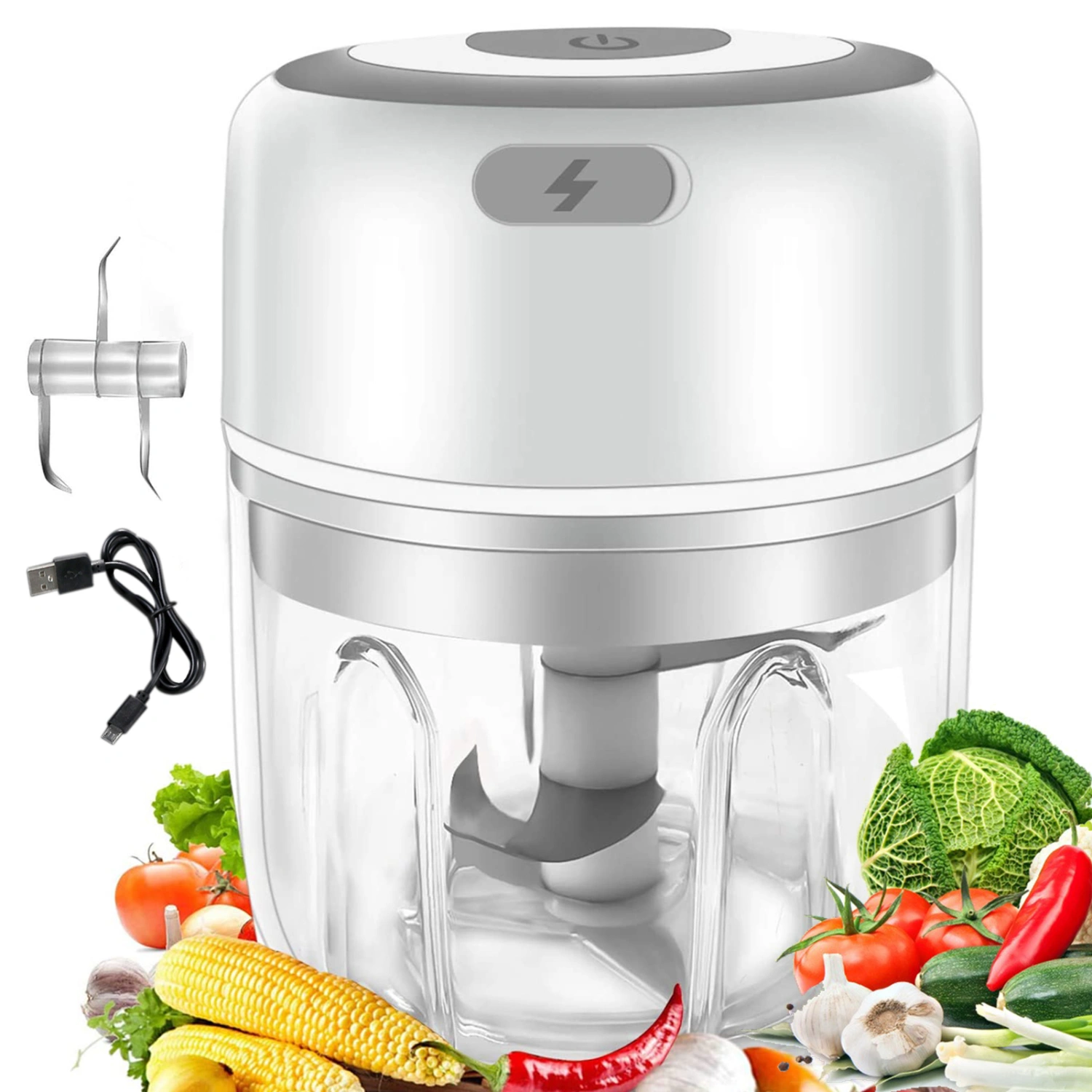 Electric Mini Food Chopper Small Food Processor Garlic Blender (Pink)