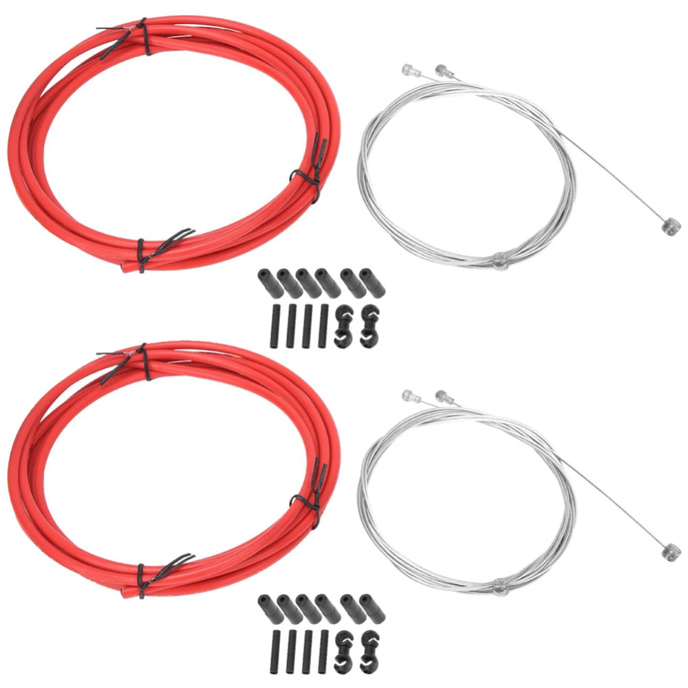 Bicycle Brake Shift Cable Line Wire Housing Set Derailleur Kits Bike Accessories(Red )