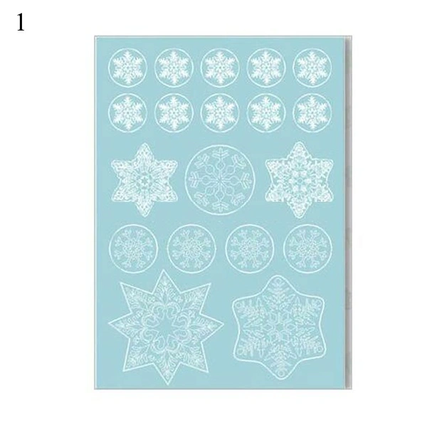 Snowflake Santa Elk Christmas Colorful Static Glass Sticker Window A