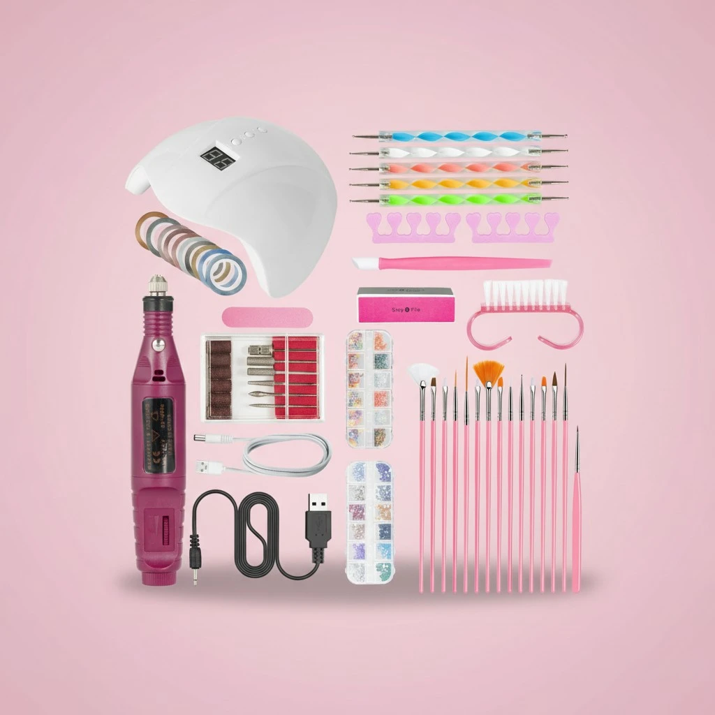 Smart Nail Lamp USB Nail Pen Nail Accessories Set Sets & Kits（white）