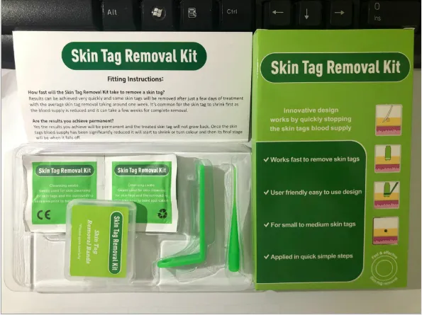 Micro Skin Tag Remover Kit for Home Use Small To Medium Skin Tags Body Mole Wart Remover green