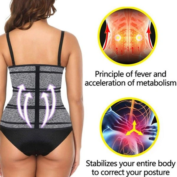 Women's Waist Trainer Weight Loss Corset Trimmer Belt Waist Cincher Body Black (XL)