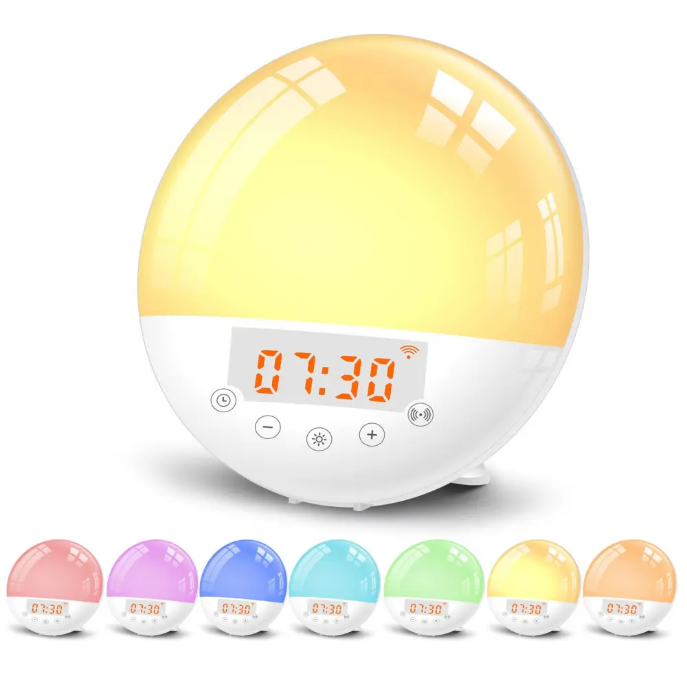 Qd8S Smart Voice Wifi Wake Up Alarm Clock With Remote Control Color Sleep Light (EU)