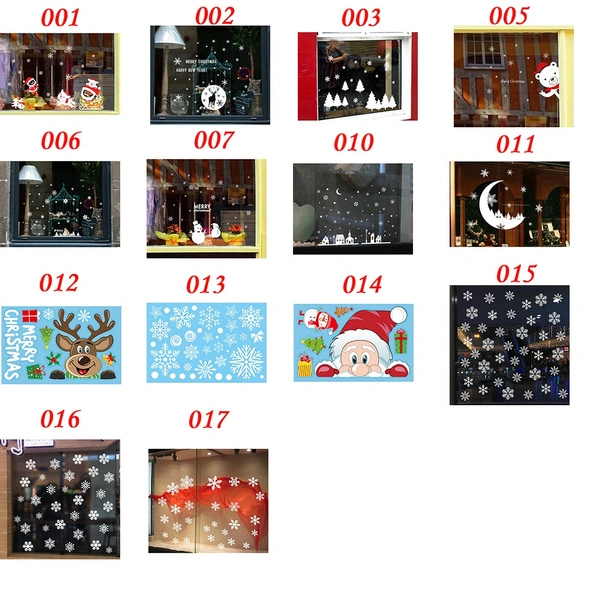 Christmas Santa Glass Window Stickers Snowflakes DIY Sticker Design Decor (005)