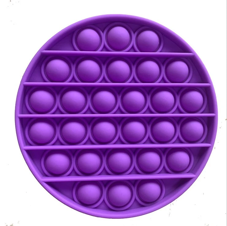 Push Pops Bubble Sensory Toy Autism Needs Squishy Stress Reliever Toys  (Round Purple)