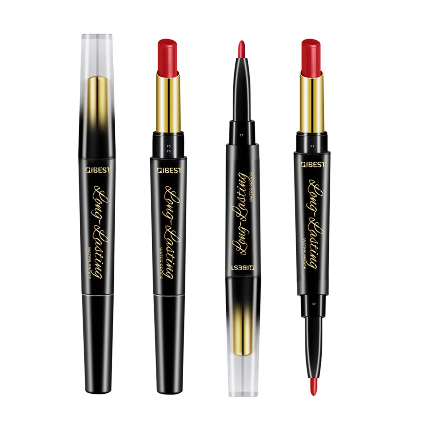 Double-head Lipstick Pen Moisturizing Matte Lipstick + Lip Liner Rotating Lip Liner L18074(03#)