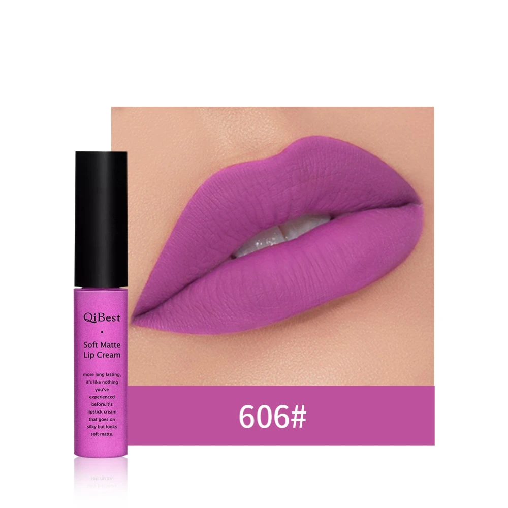 Long Lasting Red Lips Matte Lipstick Liquid Lip Tint Cosmetic Nude Matte Lip Makeup Q1617(#06)