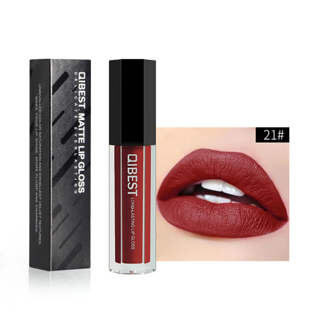 Nutritious Lasting Lip gloss Matte Liquid Sexy Color 4g Lip Makeup F18013(21#)