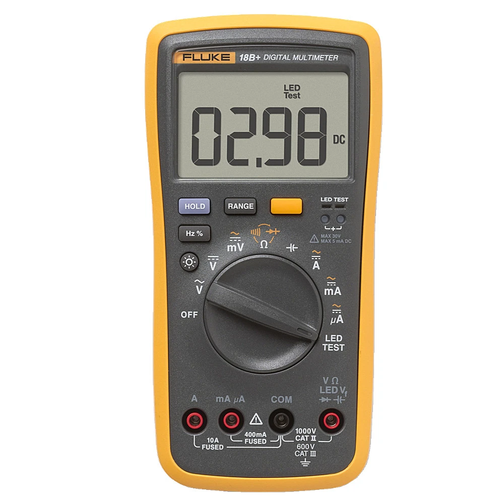 Fluke F18B+ Digital Multimeter Automatic Range Voltage Current Capacitance Tester w/Backlight