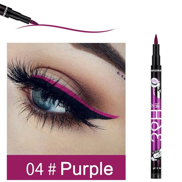 High Quality Waterproof Black Eyeliner Liquid Make Up Beauty Comestics Eye Liner Pen (Purple)