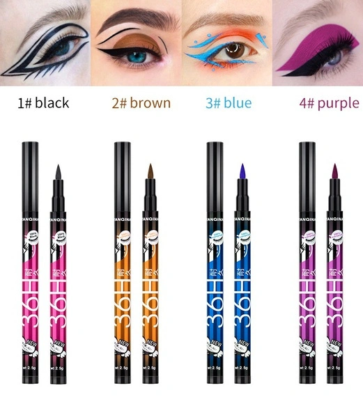 High Quality Waterproof Black Eyeliner Liquid Make Up Beauty Comestics Eye Liner Pen (Purple)