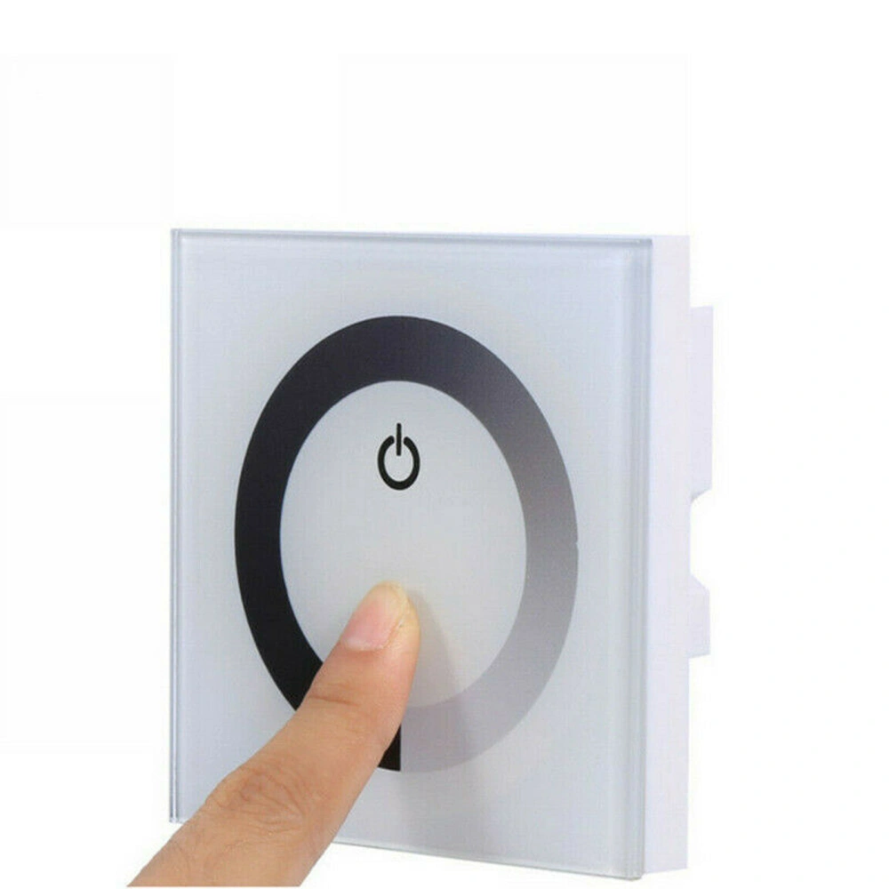 DC 12V-24V Touch Panel LED Light Dimmer Smart Controller Wall Mounted Switch (White)