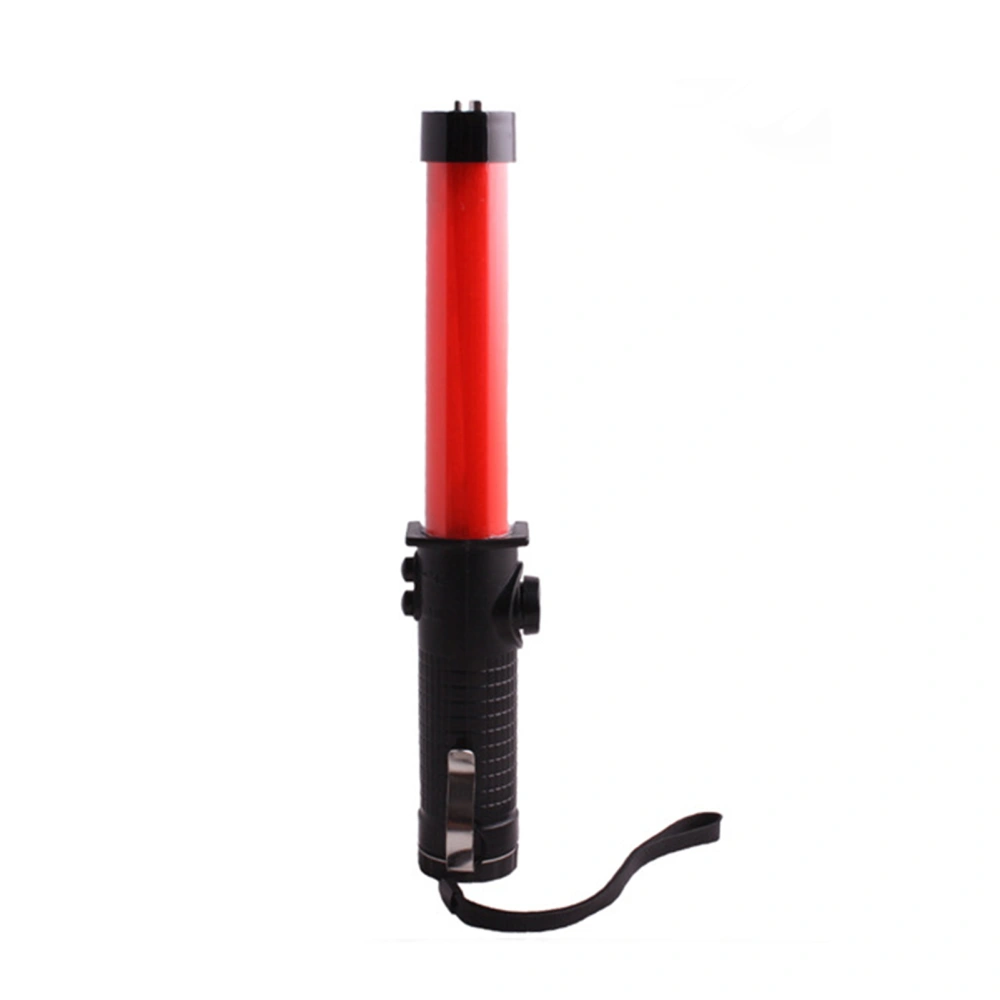 30cm Rechargeable Traffic Baton Fire Control Fluorescent Rod LED Safety Command Stick(Red)