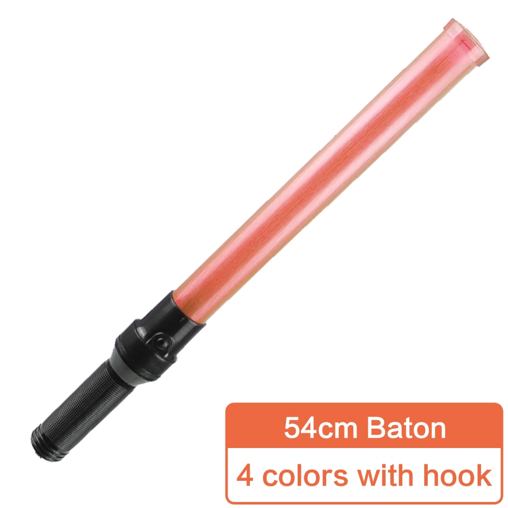 54cm Traffic Baton Fire Control Fluorescent Rod LED Safety Command Warning Stick (Red)