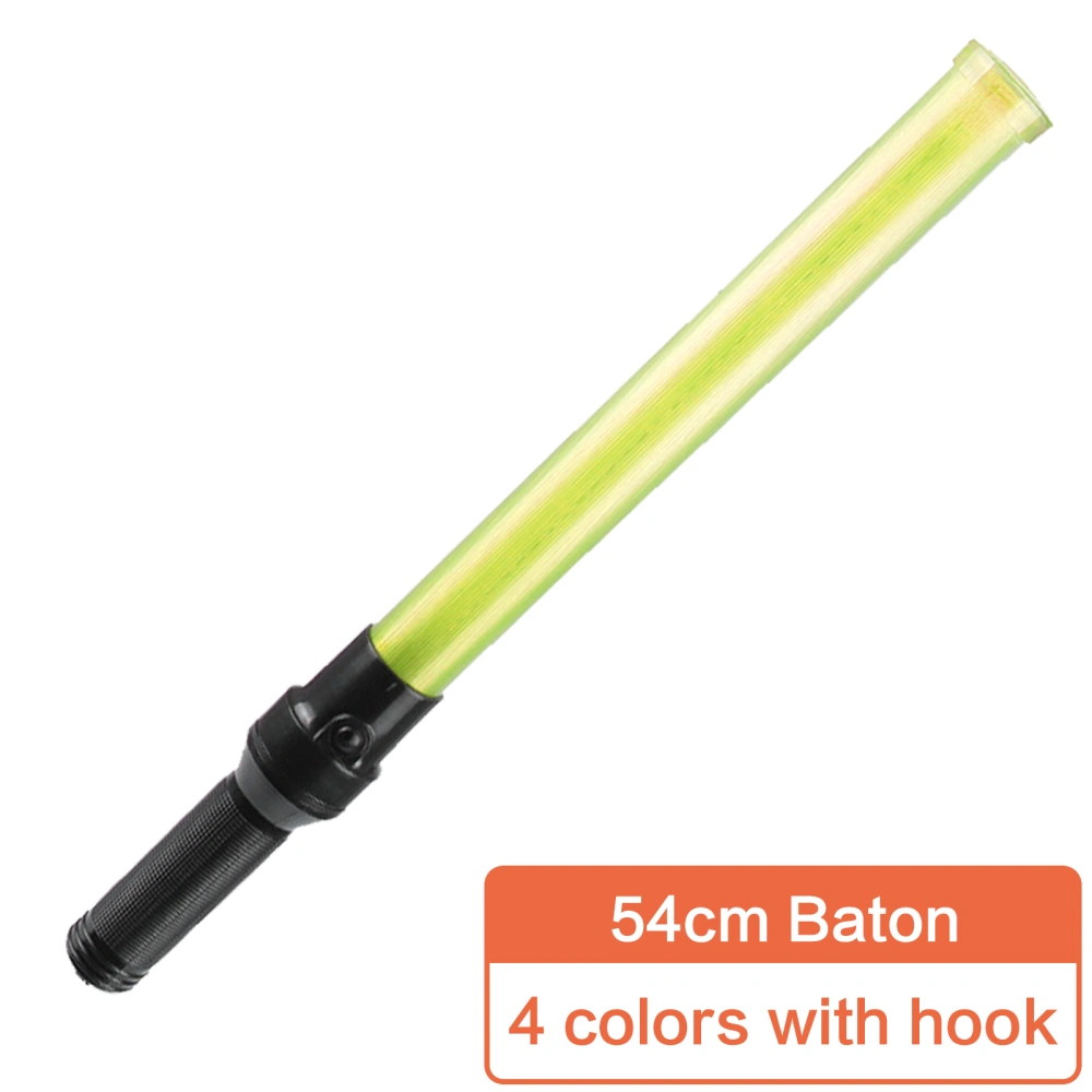 54cm Traffic Baton Fire Control Fluorescent Rod LED Safety Command Warning Stick (Yellow)