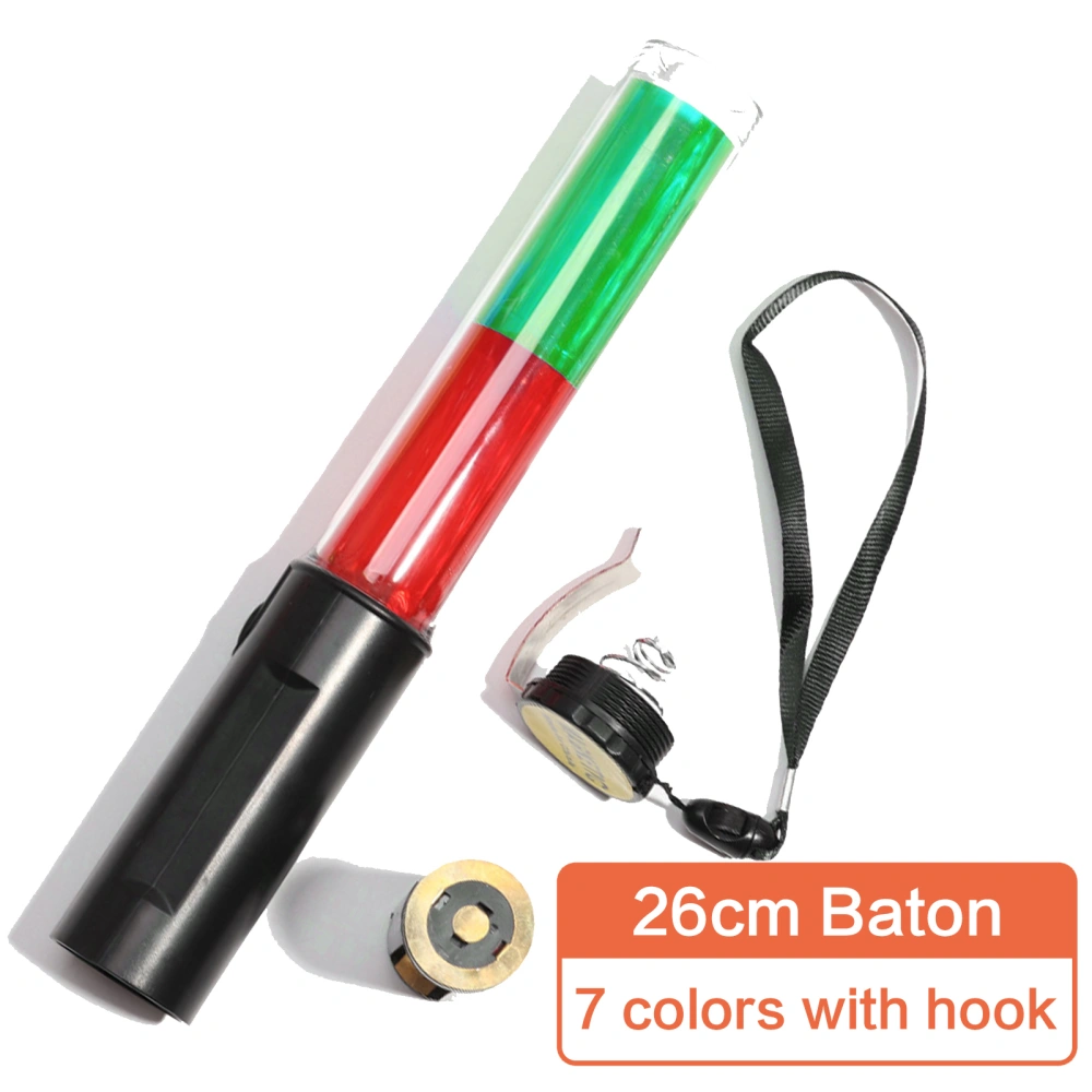 26cm Traffic Baton LED Safety Command Warning Stick Fire Control Fluorescent Rod (Red Green)