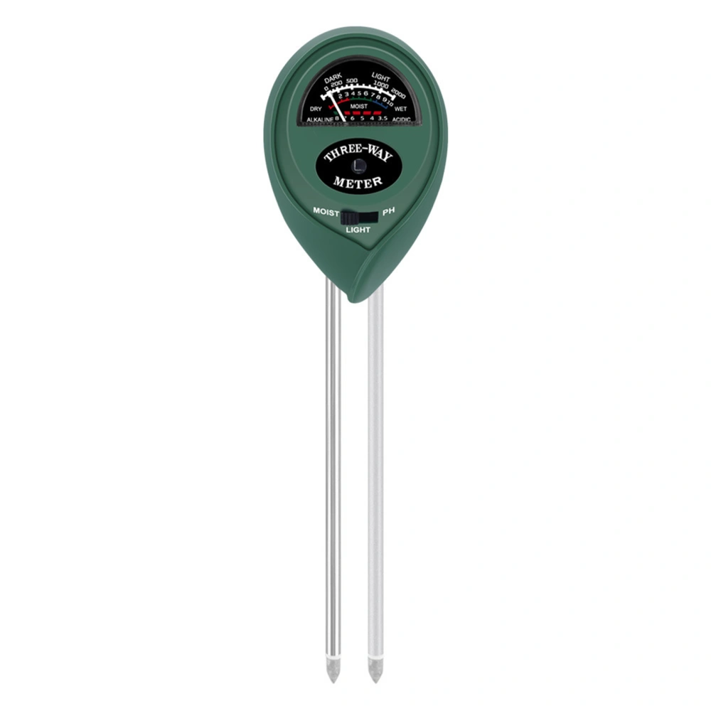 3 in 1 Soil PH Tester Flowers Soil Moisture Sensor Plants Acidity Humidity Monitor (Dark Green)