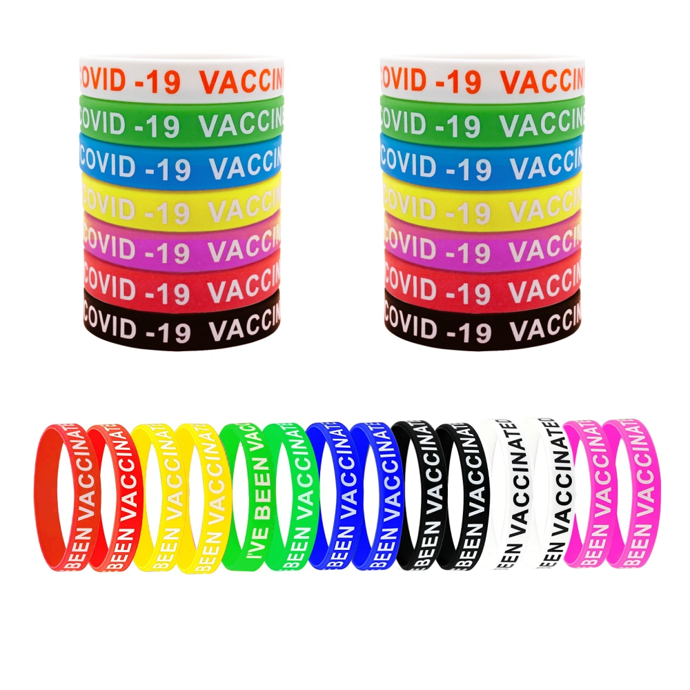 Vaccination silicone wristband is suitable for COVID-19 anti-epidemic silicone wristband 28pcs