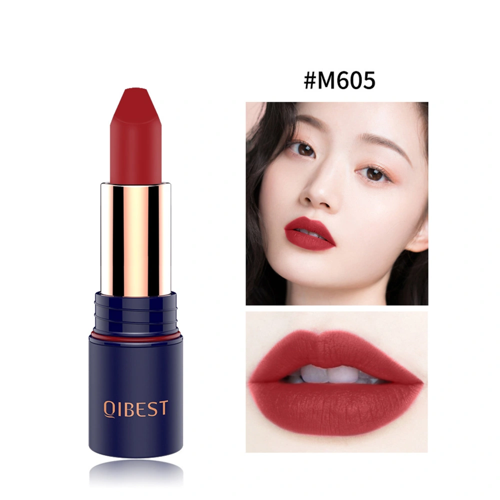 Matte Lipstick Waterproof Long Lasting Moisturizing Lip Stick Cosmetics (#M605 Chinese Red)