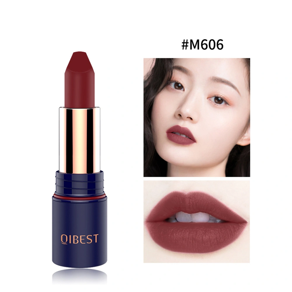 Matte Lipstick Waterproof Long Lasting Moisturizing Lip Stick Cosmetics (#M606 Bean Paste)