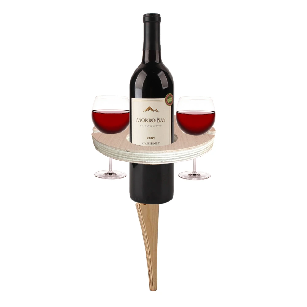 Outdoor Wine Table with Bottle Cup Holder Portable Foldable Beach Picnic Tables (Single Layer)