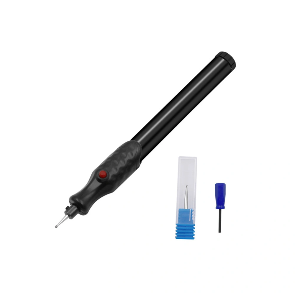 Mini Engraving Pen Electric Engraver Pens Cordless DIY Precision Carving Tool for Stone (Black)