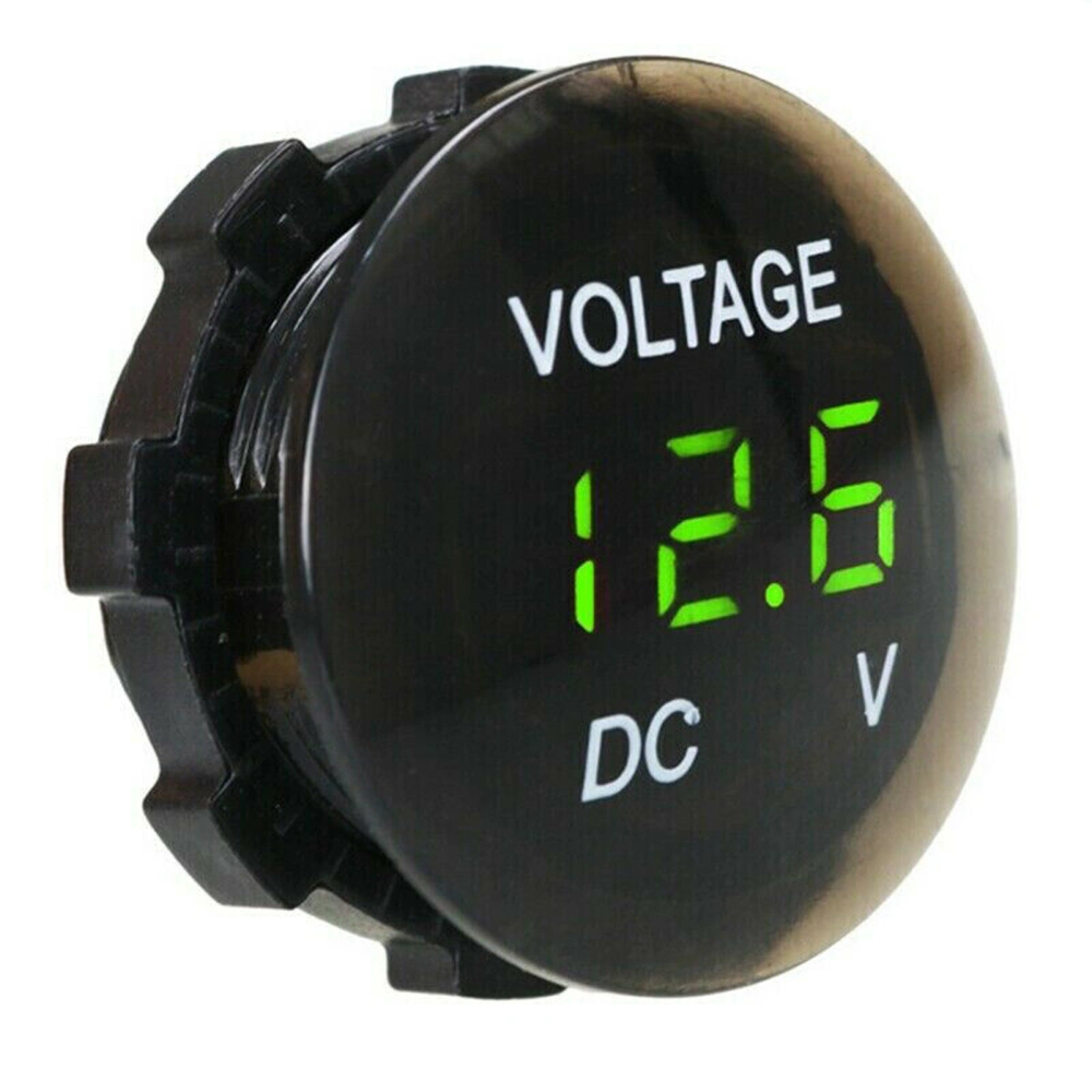 12V-24V Car Motorcycle Universal Mini LED Digital Display Voltmeter Voltage Meter (Green)