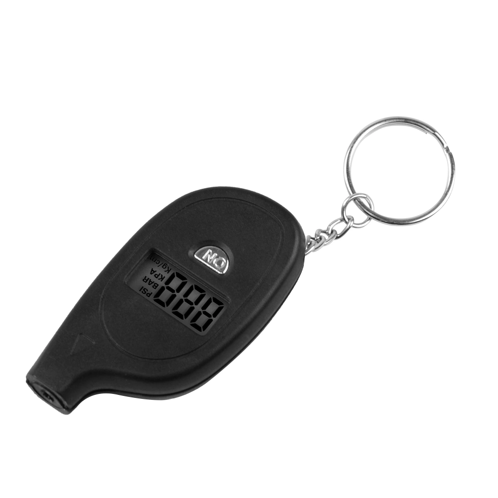 Portable Digital Car Tire Pressure Tester Motorcycle Auto Tyre Air Meter Gauge Keychain (Black)