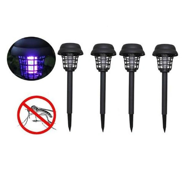 Solar Powered LED Outdoor Yard Garden Lawn Light Mosquito Pest Insect Trap Insect (4 PACK)