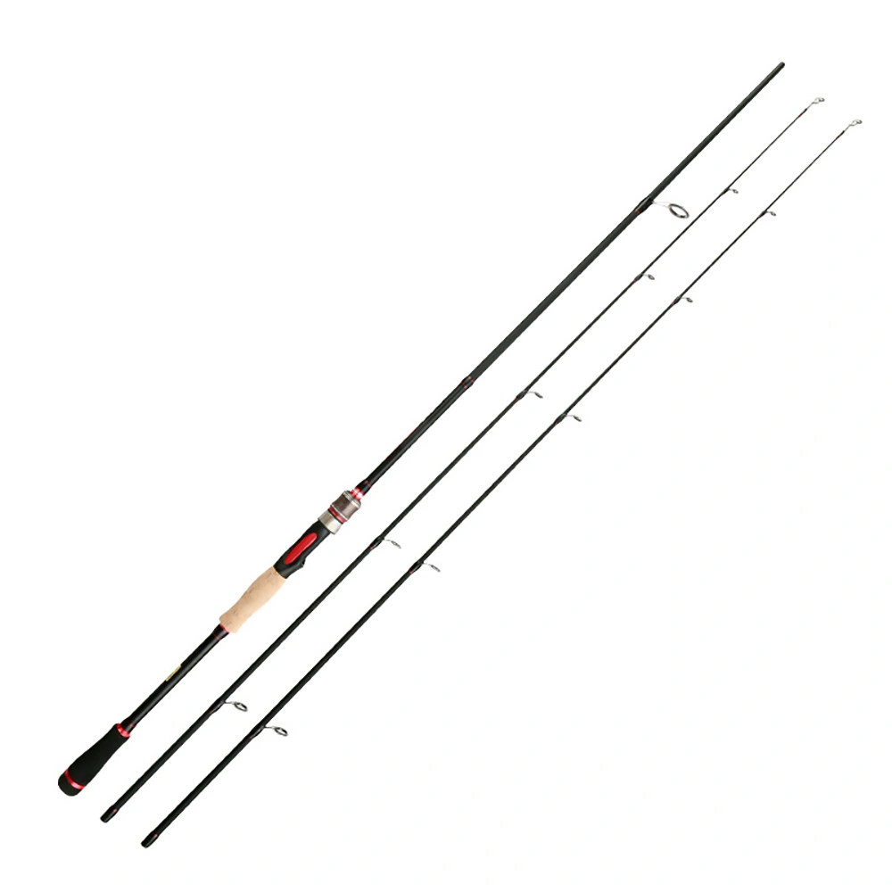 Carbon Fishing Rod M + ML 2 Tips Spinning Casting Rod Fishing Tackle (Straight Handle 1.8m)