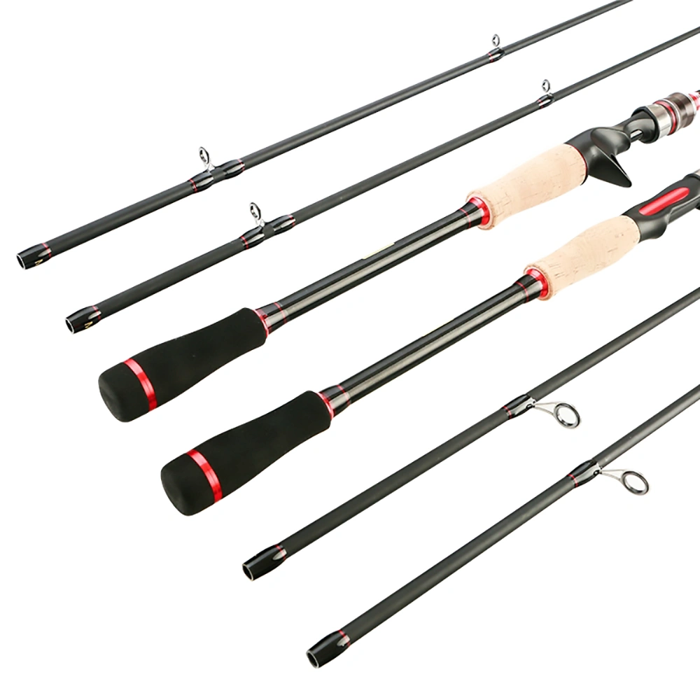 Carbon Fishing Rod M + ML 2 Tips Spinning Casting Rod Fishing Tackle (Straight Handle 1.8m)
