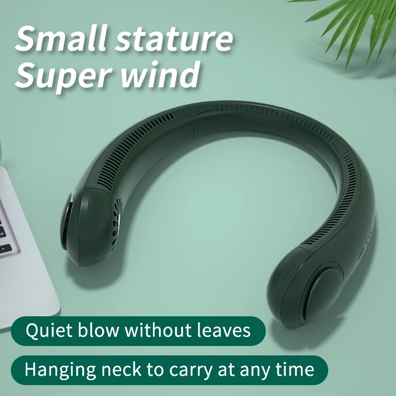 Lazy Leafless Hanging Neck Fan Usb Charging Wearable Neck Hanging Fan USB Rechargeable