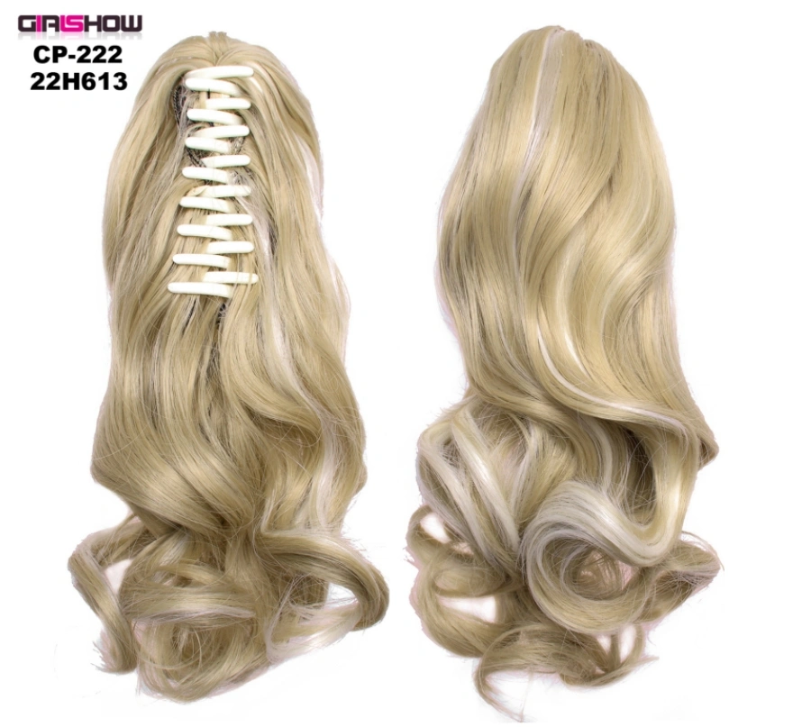 Women Claw Clip on Ponytail Long Curly Hair Extension Synthetic Ponytail Hair Hairpiece(22H613)