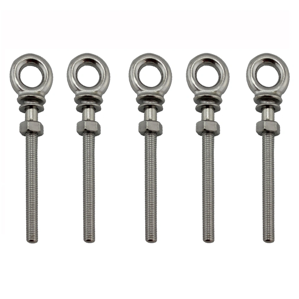 5pcs M10*100 Stainless Steel Lifting Eye Bolts Swing Eyebolts Ring Hook Bolt Screw Fasteners