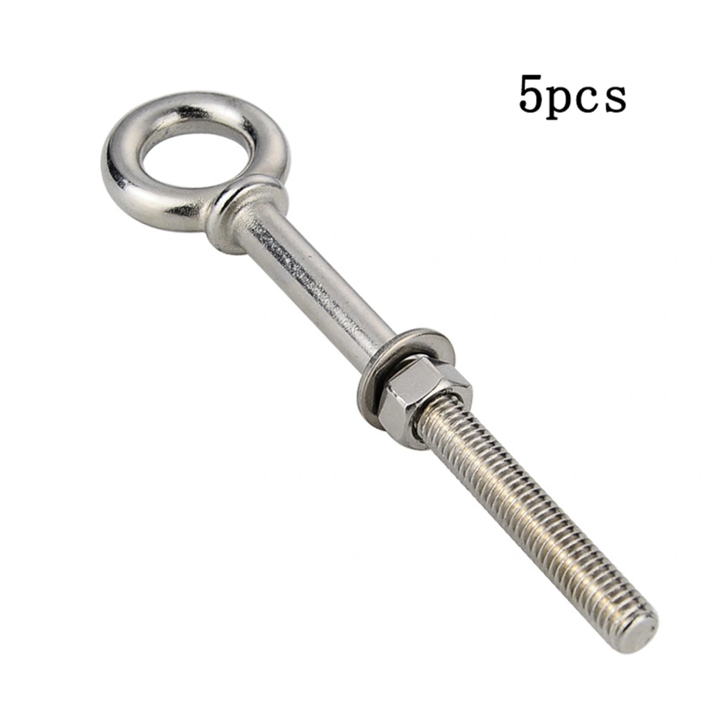 5pcs 5/16" 316 Stainless Steel Lifting Eye Bolts with Nuts Round Ring Hook Bolt Screw Fasteners