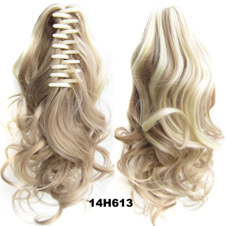 Women Claw Clip on Ponytail Long Curly Hair Extension Synthetic Ponytail Hair Hairpiece(14H613)