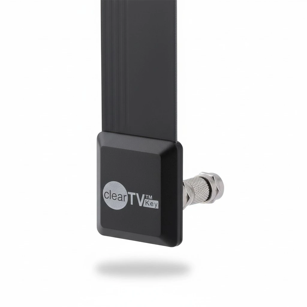 220V Clear TV Key Antenna Portable Freeview Digital HDTV Indoor Antenna for Multi-channel Black
