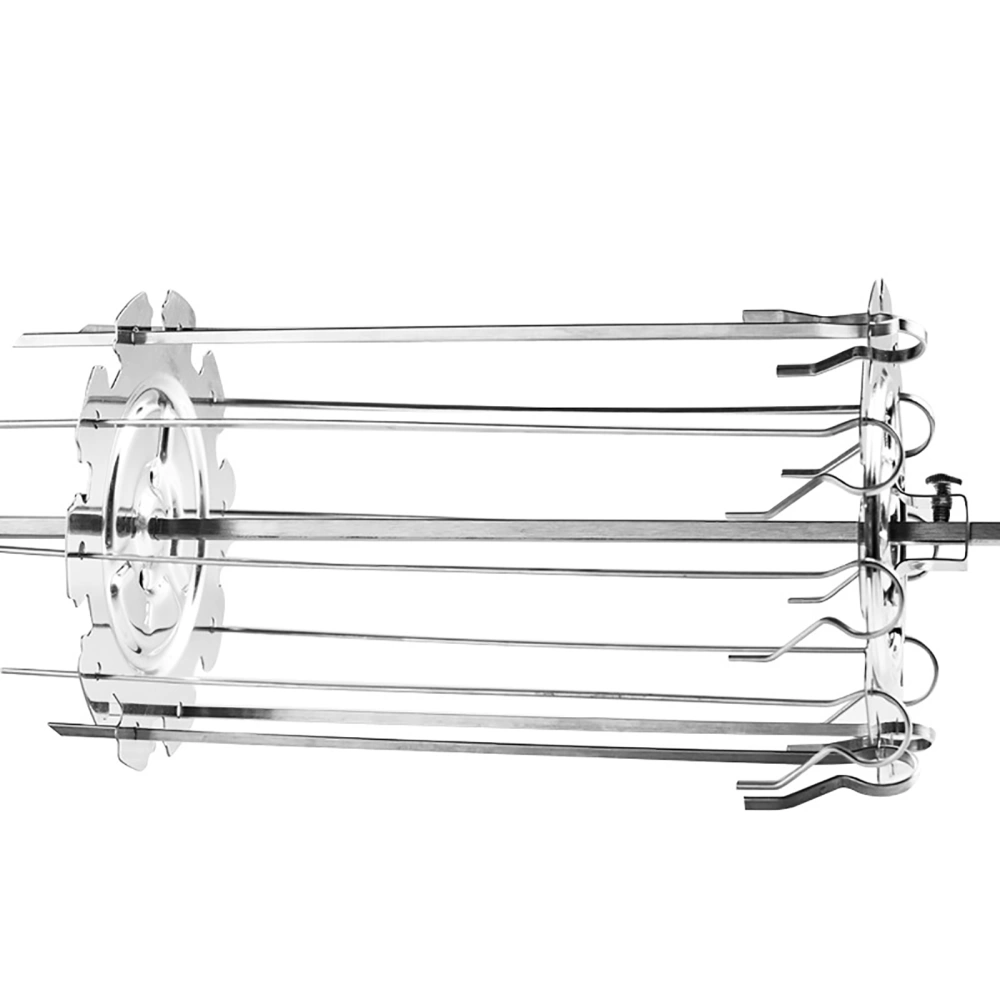 Stainless Steel Rotating Skewer BBQ Barbecue Metal Roaster Rotisserie Skewers Kebab Maker Grill