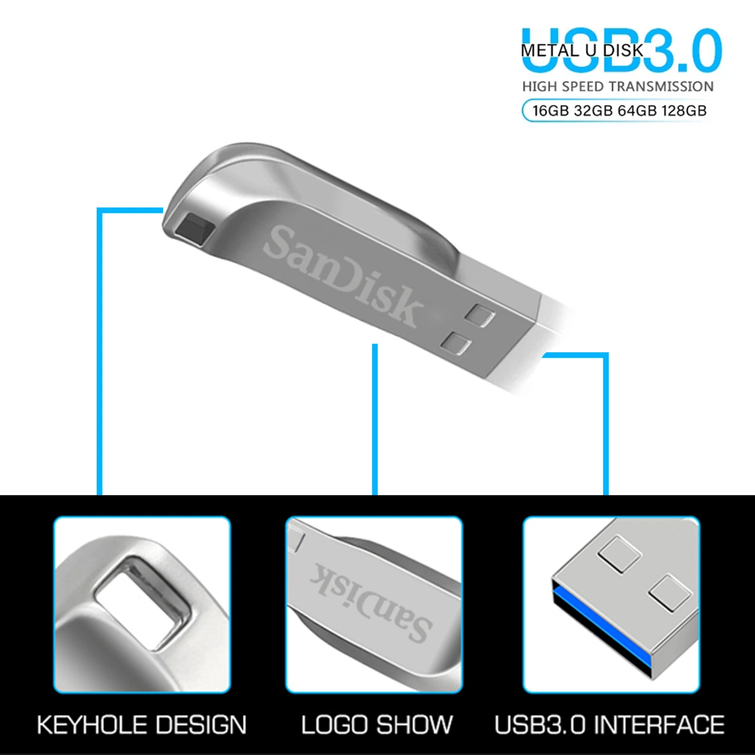 Mini USB Flash Drive 2TB Pendrive U Disk Memory Stick Gift for SanDisk (2TB)