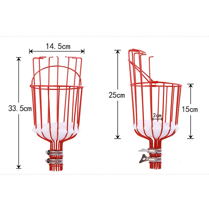 Fruit Picker Tool Stainless Steel Height Adjustable Fruit Picker with Basket (4 Sections 1.6m)