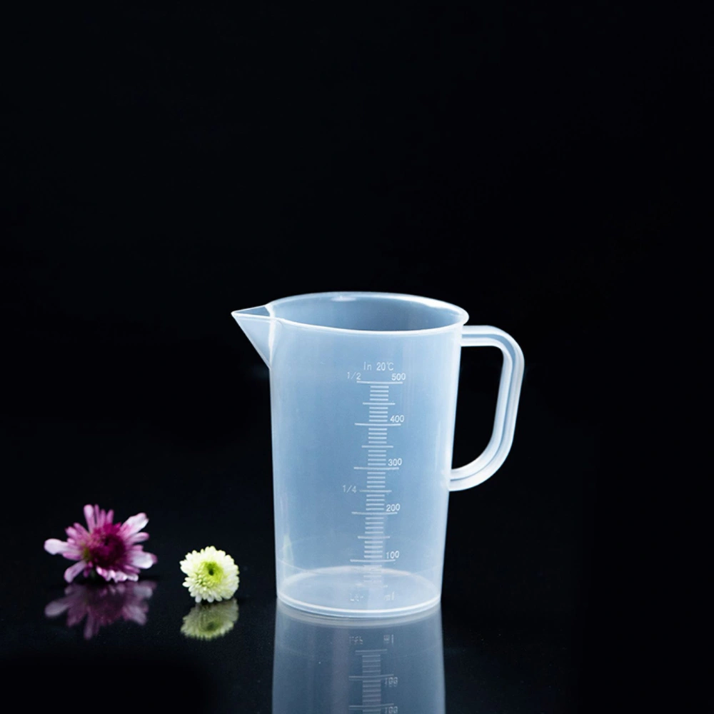 Clear Plastic Graduated Measuring Cup Pour Spout with Handle Kitchen Tool (500ml)