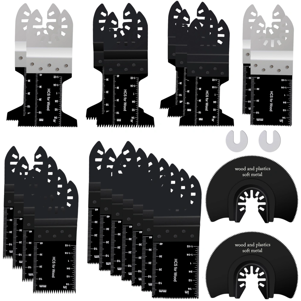 24pcs Oscillating Tool Blades Universal Oscillating Saw Blades Multi Tools Kit for Wood Metal