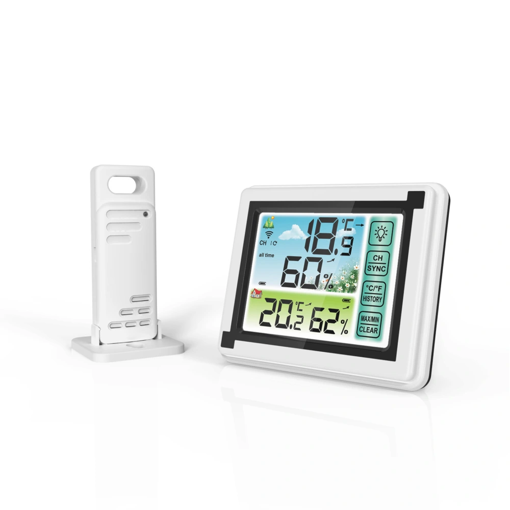 EN8822D Wireless Indoor Outdoor Thermometer Hygrometer Digital Thermohygrometer w/1 Transmitter