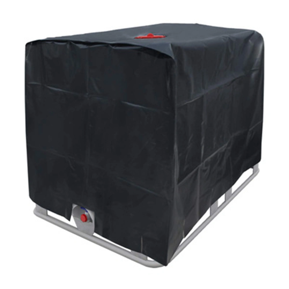 Oxford Cloth Water Tank Protective Cover 1000L IBC Container Waterproof Dustproof Cover (Black)