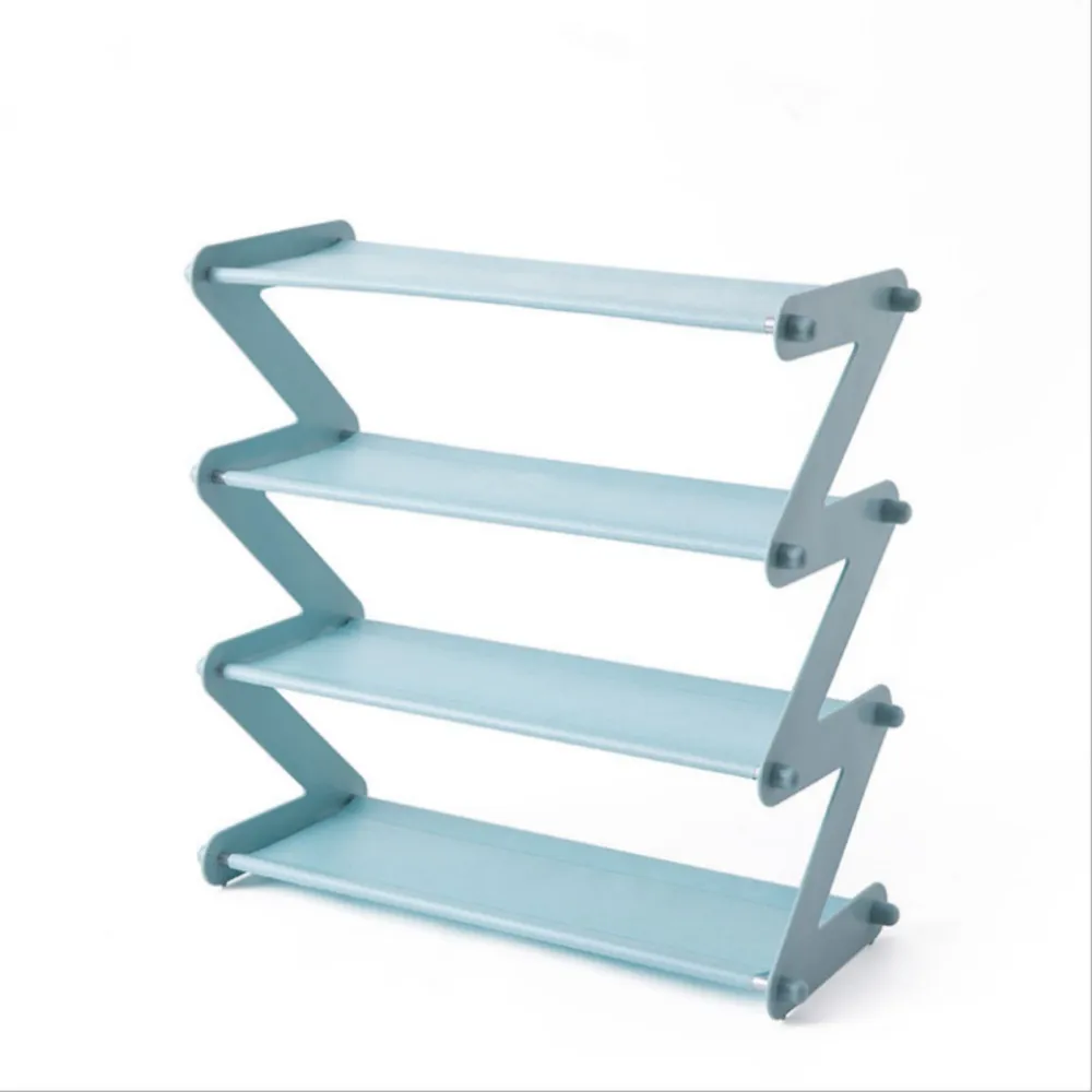 Multifunctional Shoe Rack Multilayer Decorative Shelf Sundries Holder Bedroom Organizer (Blue)