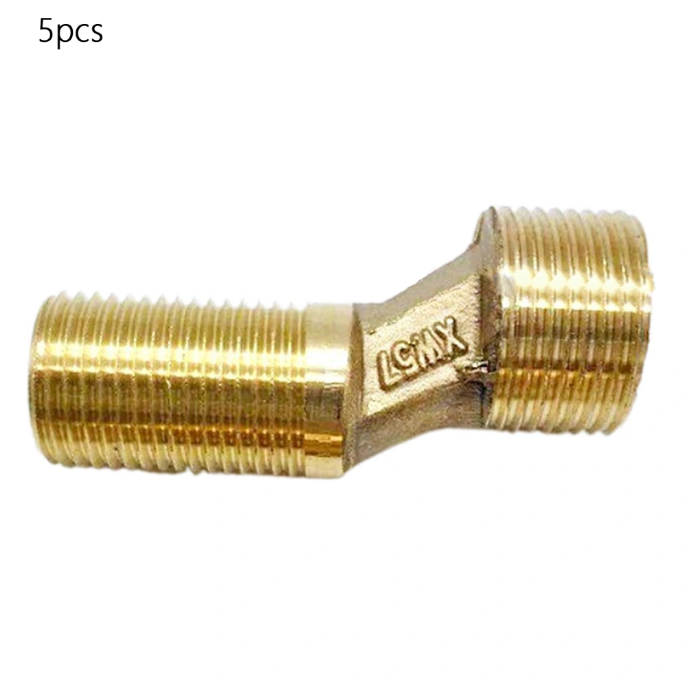 5pcs Brass Shower Pipe Bend Connector 1/2" to 3/4" Bathroom Elbow Reducer Pipe Fitting