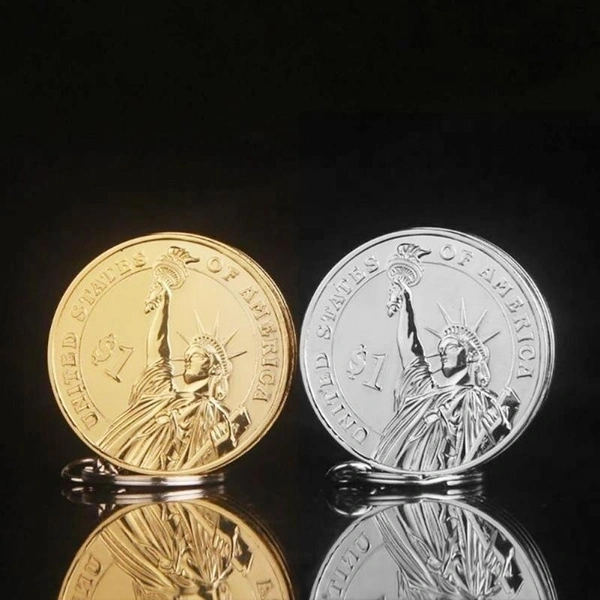 Fashion Gas Cigarette Lighters Key Ring Coin Shape Cigarette Lighters  (USD/Silver)