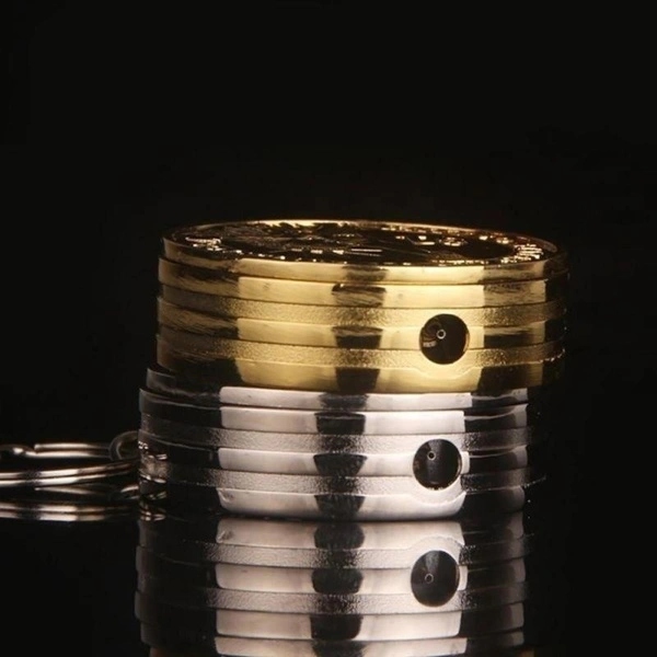 Fashion Gas Cigarette Lighters Key Ring Coin Shape Cigarette Lighters  (USD/Silver)