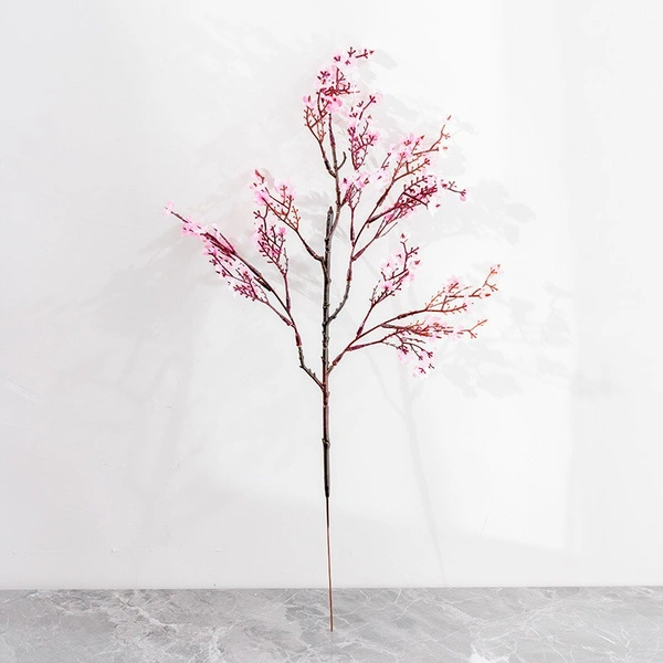 Gypsophila Artificial Flowers White Branch Fake Plants Long Bouquet Home Decoration (Pink)