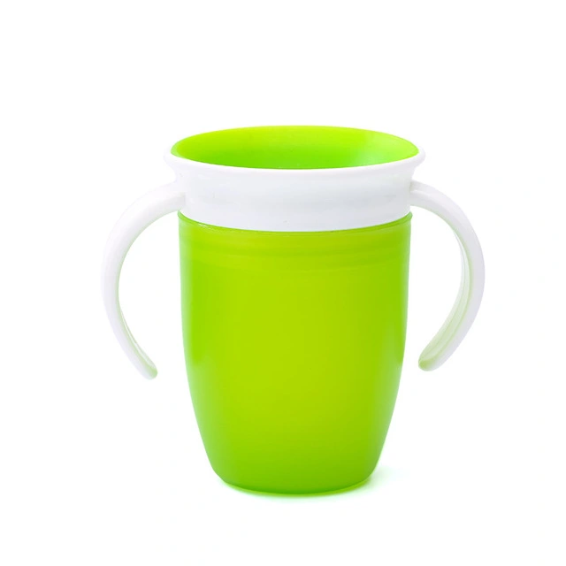 360 Degrees Can Be Rotated Baby Learning Drinking Cup with Double Handle Flip Lid Leakproof Inf